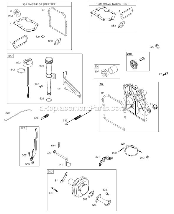 Page B Diagram and Parts List for 9A400SERIES  Briggs and Stratton Engine